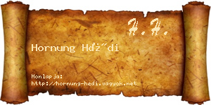 Hornung Hédi névjegykártya